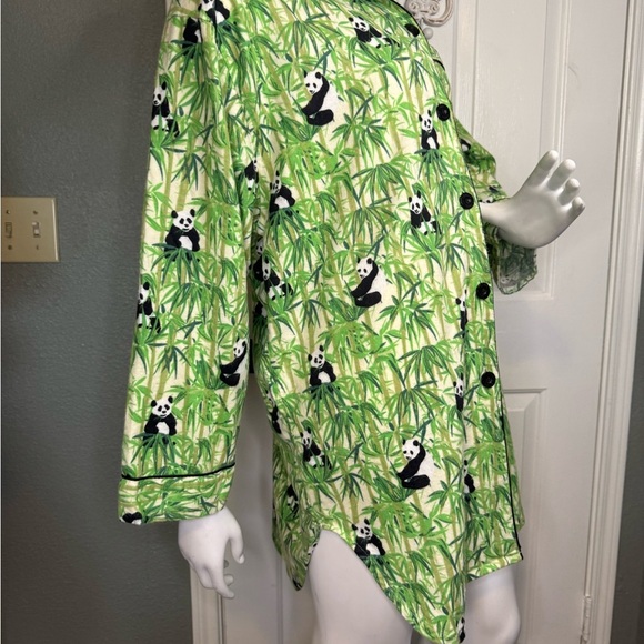 Frankie & Johnny Womens L Fleece Pajamas Night Gown Button Down Lounge. #122 - Picture 7 of 9